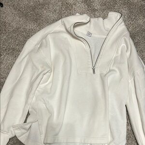 White Quarter-Zip Pullover